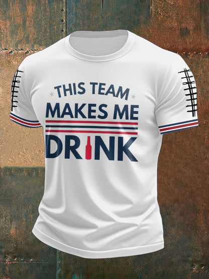 Men's Football Fans Lovers Gameday Printed T-shirt