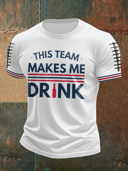 Men's Football Fans Lovers Gameday Printed T-shirt