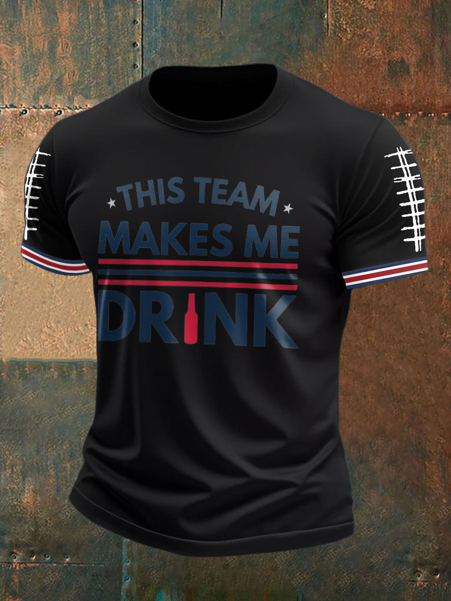 Men's Football Fans Lovers Gameday Printed T-shirt