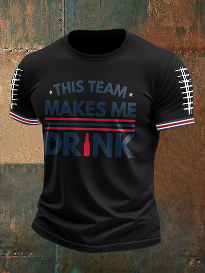 Men's Football Fans Lovers Gameday Printed T-shirt