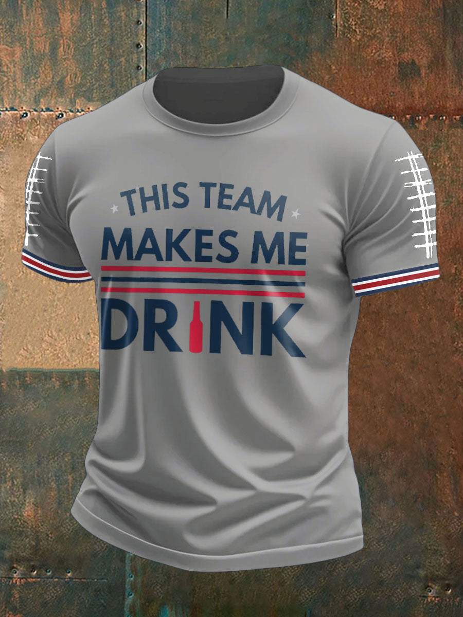 Men's Football Fans Lovers Gameday Printed T-shirt