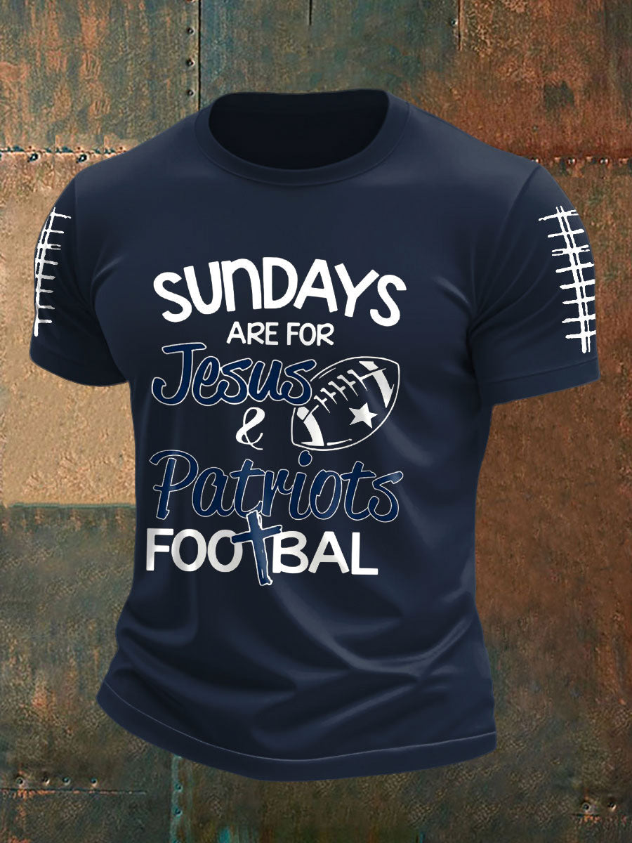 Men's Football Fans Lovers Gameday Printed T-shirt