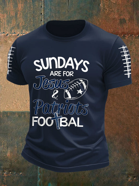 Men's Football Fans Lovers Gameday Printed T-shirt