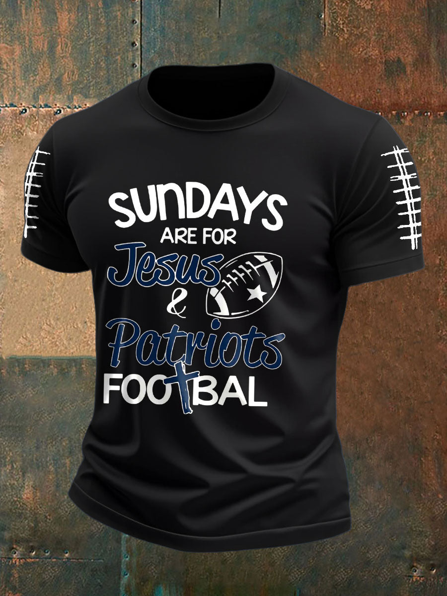Men's Football Fans Lovers Gameday Printed T-shirt