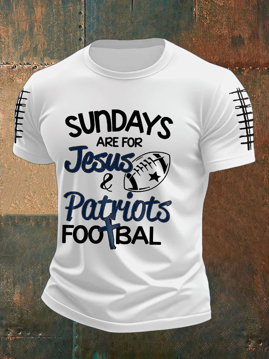 Men's Football Fans Lovers Gameday Printed T-shirt