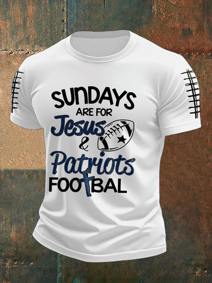 Men's Football Fans Lovers Gameday Printed T-shirt