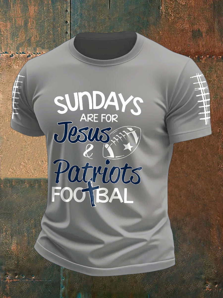 Men's Football Fans Lovers Gameday Printed T-shirt