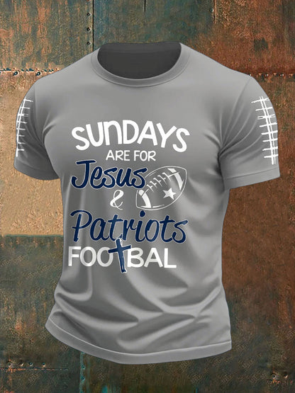 Men's Football Fans Lovers Gameday Printed T-shirt