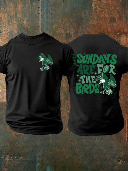 Men's Sundays Are For The Birds Football Fans Lovers Gameday Casual Short Sleeve Tee