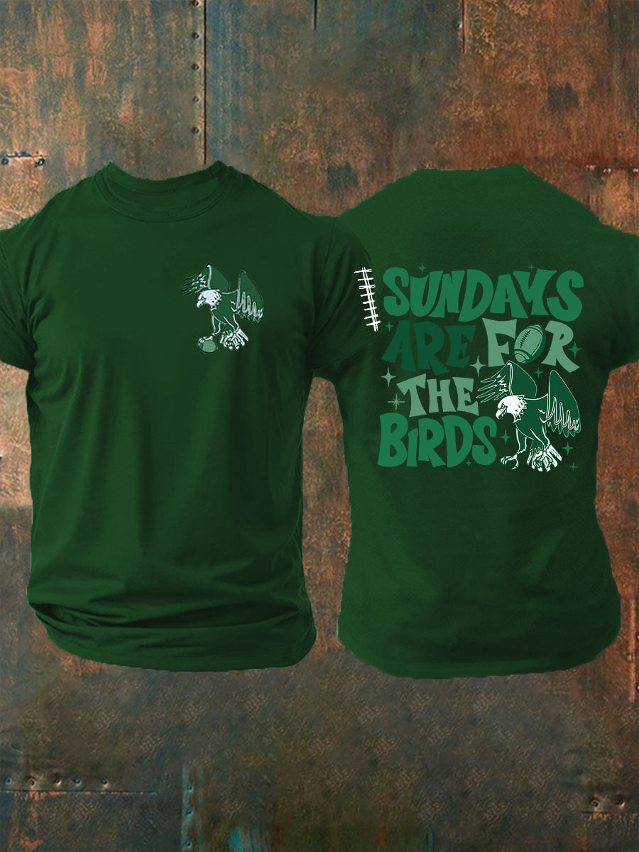 Men's Sundays Are For The Birds Football Fans Lovers Gameday Casual Short Sleeve Tee