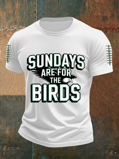 Men's Sundays Are For The Birds Football Fans Lovers Gameday Casual Short Sleeve Tee
