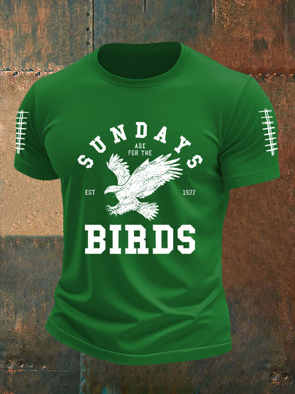 Men's Sundays Are For The Birds Football Fans Lovers Gameday Casual Short Sleeve Tee