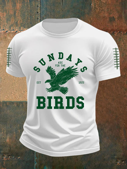 Men's Sundays Are For The Birds Football Fans Lovers Gameday Casual Short Sleeve Tee