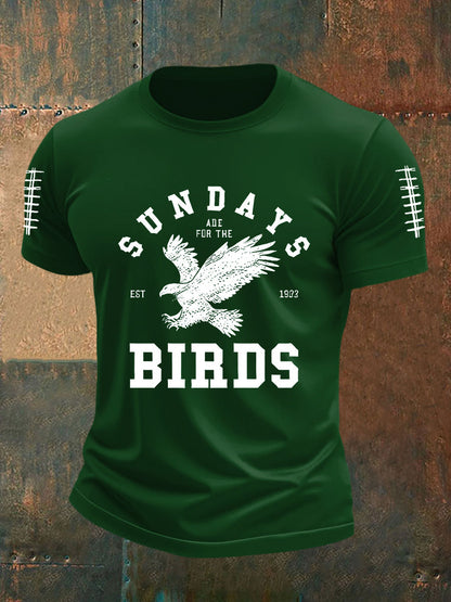 Men's Sundays Are For The Birds Football Fans Lovers Gameday Casual Short Sleeve Tee
