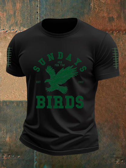 Men's Sundays Are For The Birds Football Fans Lovers Gameday Casual Short Sleeve Tee