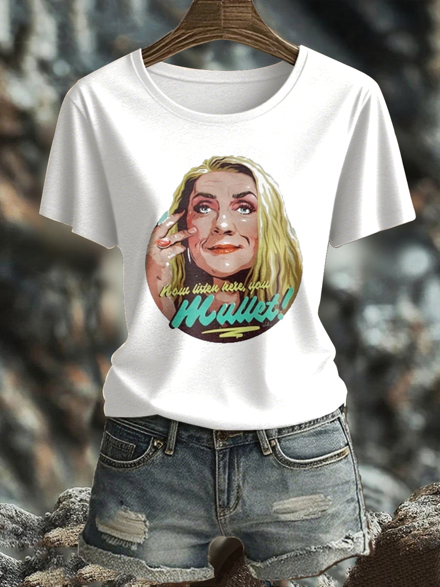 Women's Now Listen Here,,You Mullet Rip Printed T-shirt