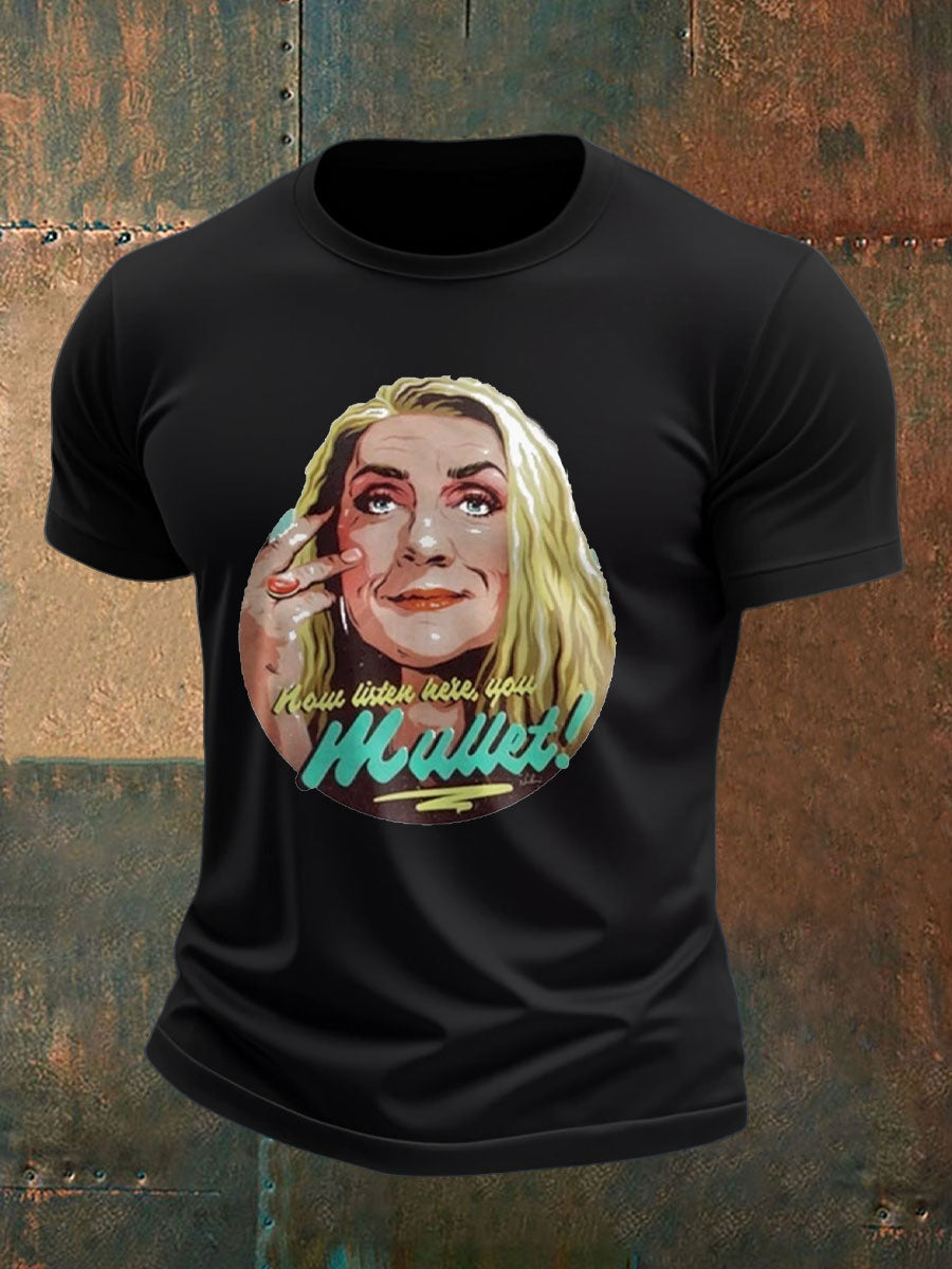 Men's Now Listen Here,,You Mullet Rip Printed T-shirt