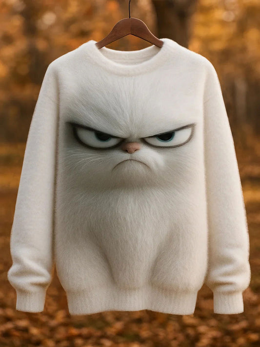 Women's Funny Cat Print Casual Top