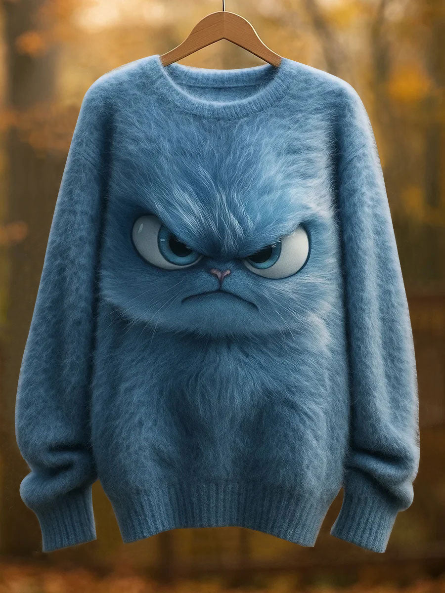 Women's Funny Cat Print Casual Top