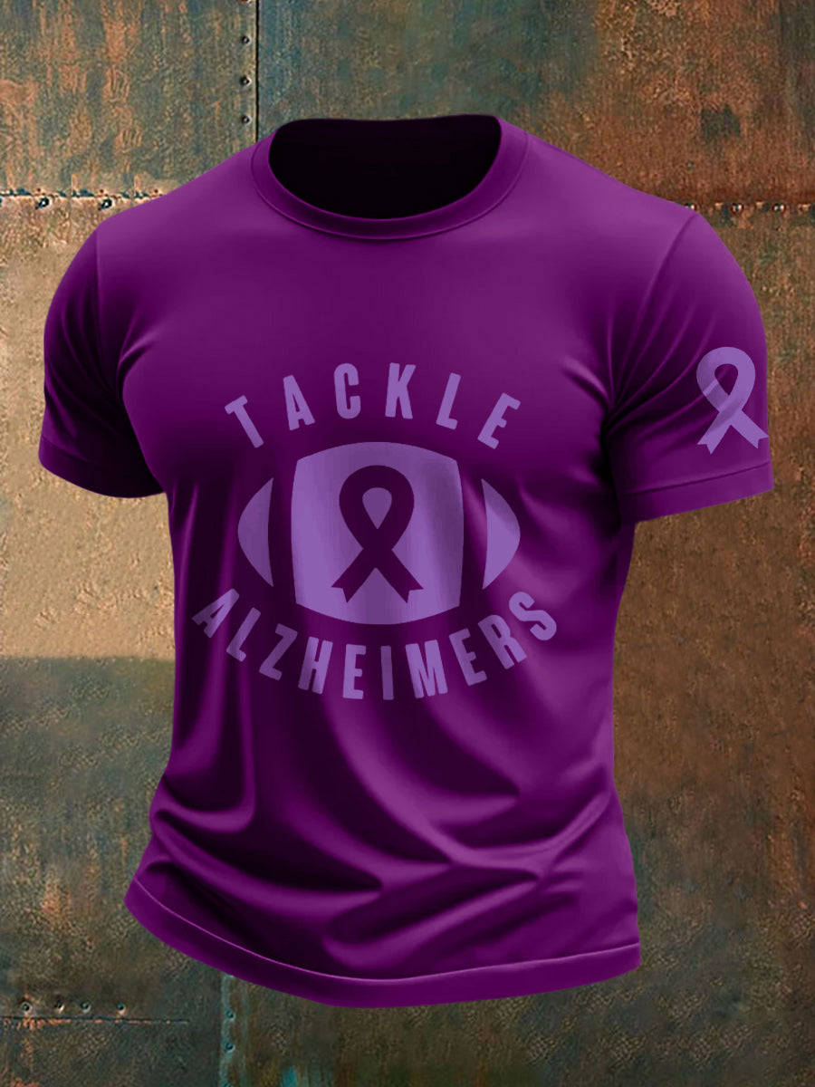 Men's Tackle Alzheimer's Print T-Shirt