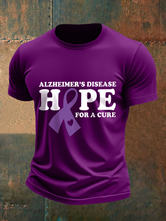 Men's Alzheimer's Disease Hope For A Cure Print T-Shirt