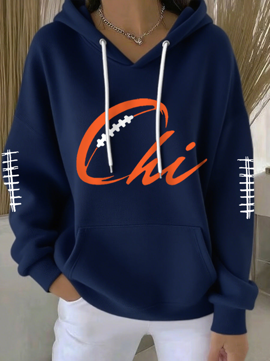 Women's Football Fans Lovers Gameday Casual Hoodie