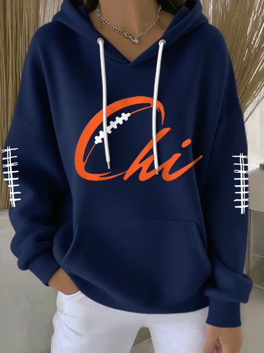 Women's Football Fans Lovers Gameday Casual Hoodie