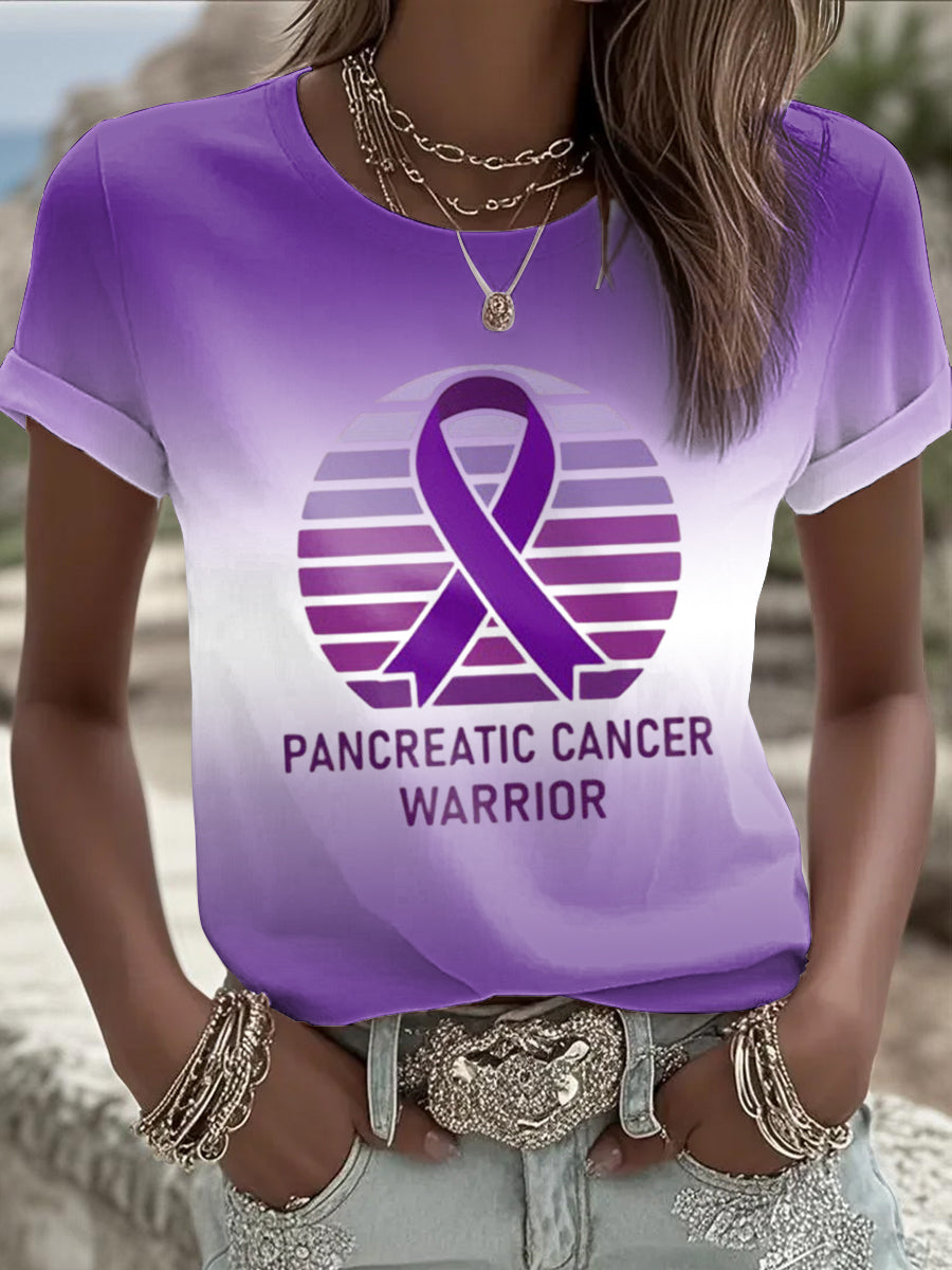 Women's Pancreatic Cancer Awareness Print T-shirt