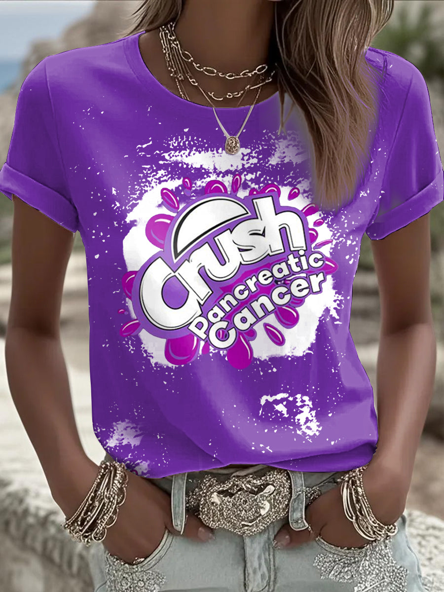 Women's Pancreatic Cancer Awareness Print T-shirt
