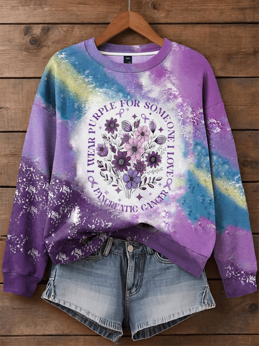 Women's Pancreatic Cancer Awareness Print Sweatshirt
