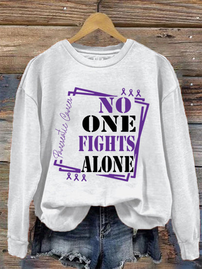 Women's Pancreatic Cancer Awareness Print Sweatshirt