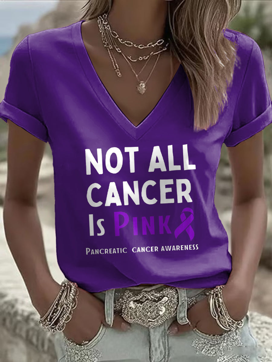 Women's Pancreatic Cancer Awareness Print T-shirt
