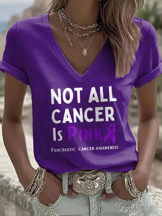 Women's Pancreatic Cancer Awareness Print T-shirt