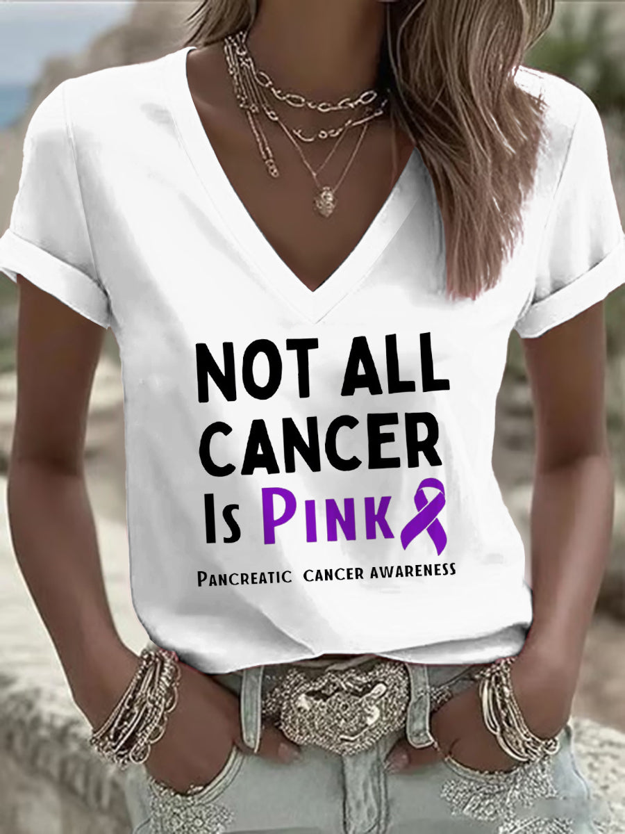 Women's Pancreatic Cancer Awareness Print T-shirt