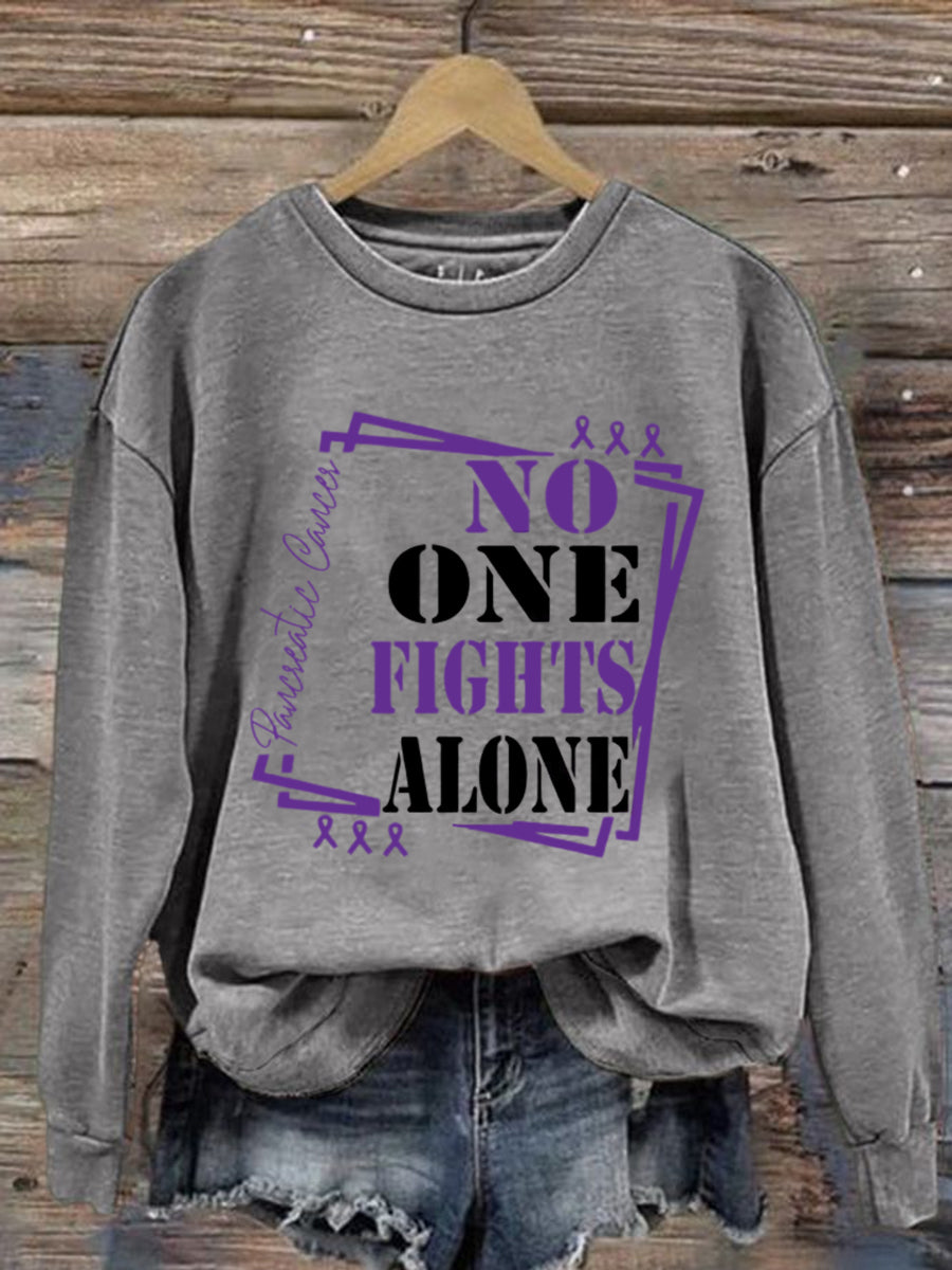 Women's Pancreatic Cancer Awareness Print Sweatshirt