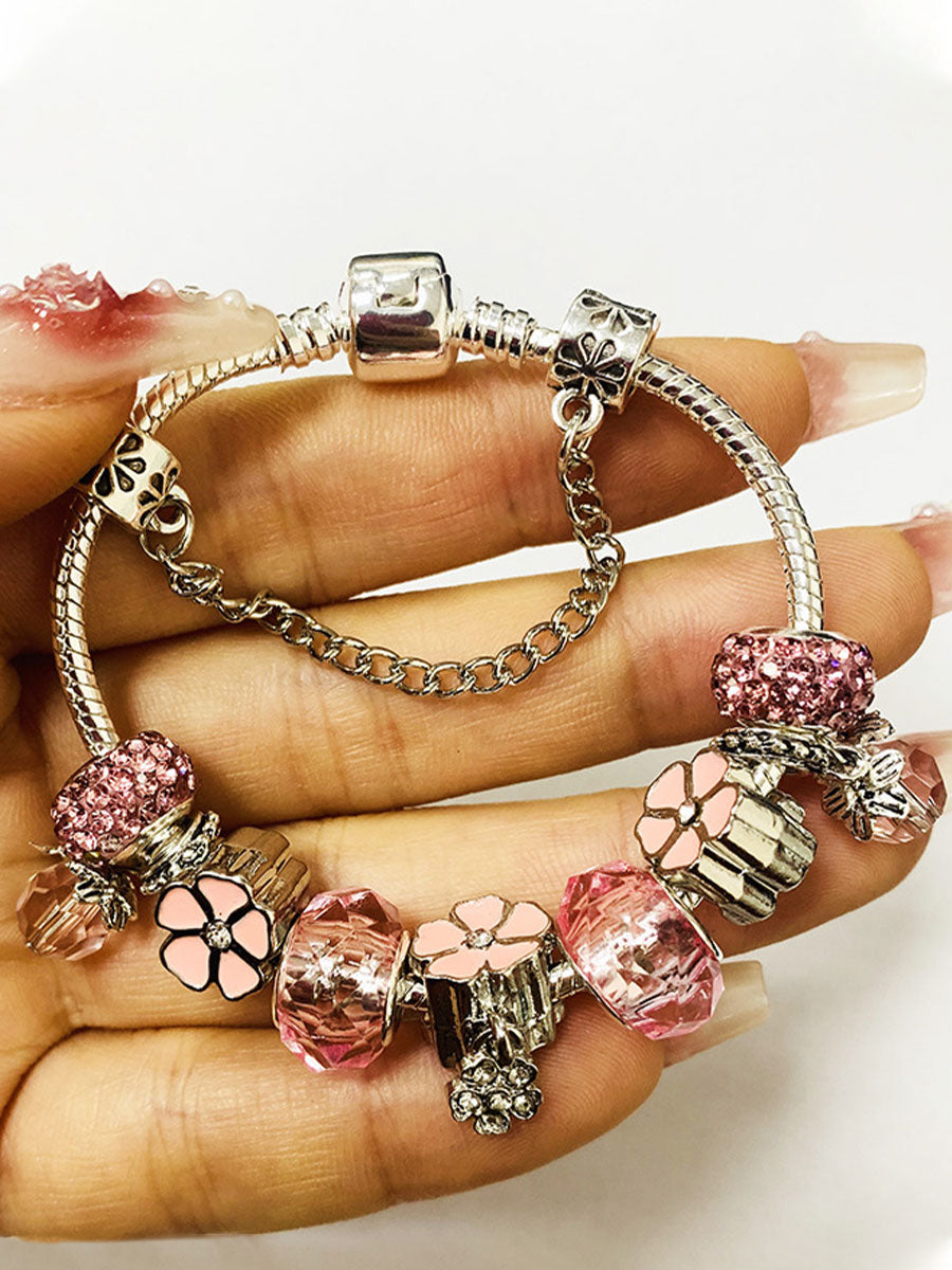 Women's breast cancer pink bracelet
