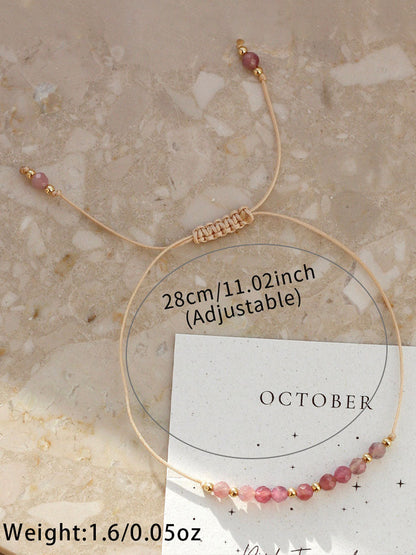 Women's Breast Cancer Pink Adjustable Bracelet