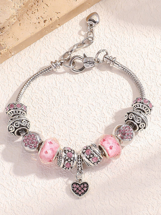 Women's breast cancer pink bracelet