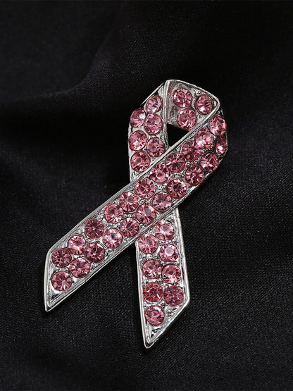 Women's breast cancer pink brooch