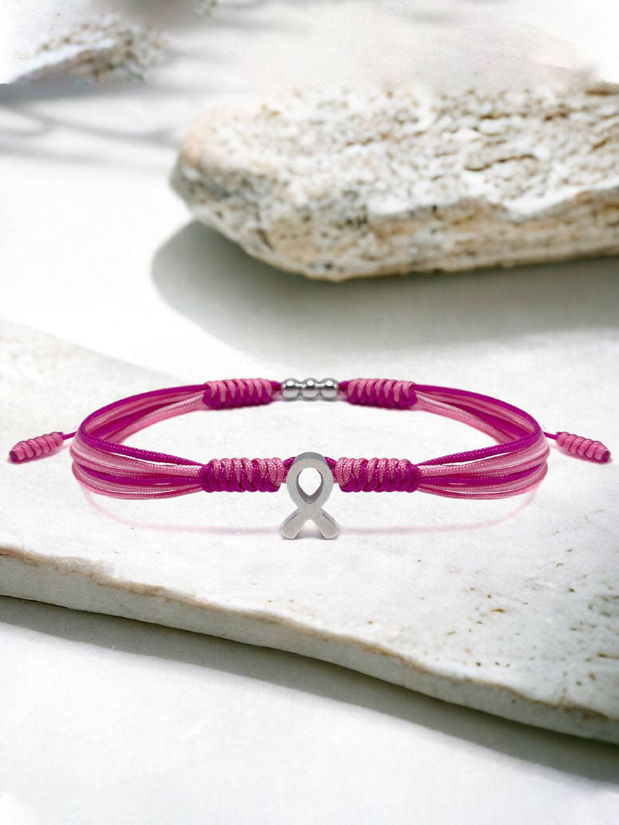 Women's breast cancer pink bracelet