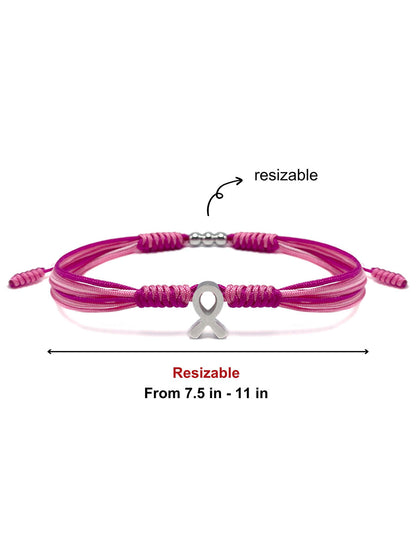Women's breast cancer pink bracelet