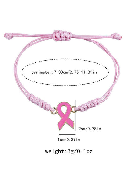 Women's Breast Cancer Pink Adjustable Bracelet