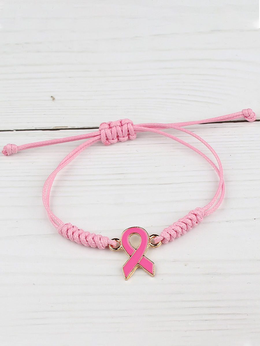 Women's Breast Cancer Pink Adjustable Bracelet