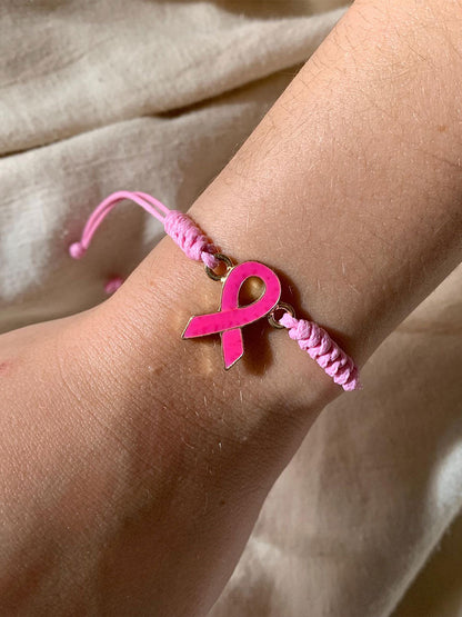 Women's Breast Cancer Pink Adjustable Bracelet