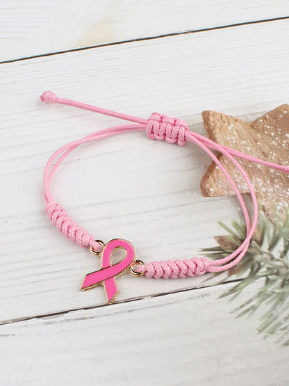 Women's Breast Cancer Pink Adjustable Bracelet