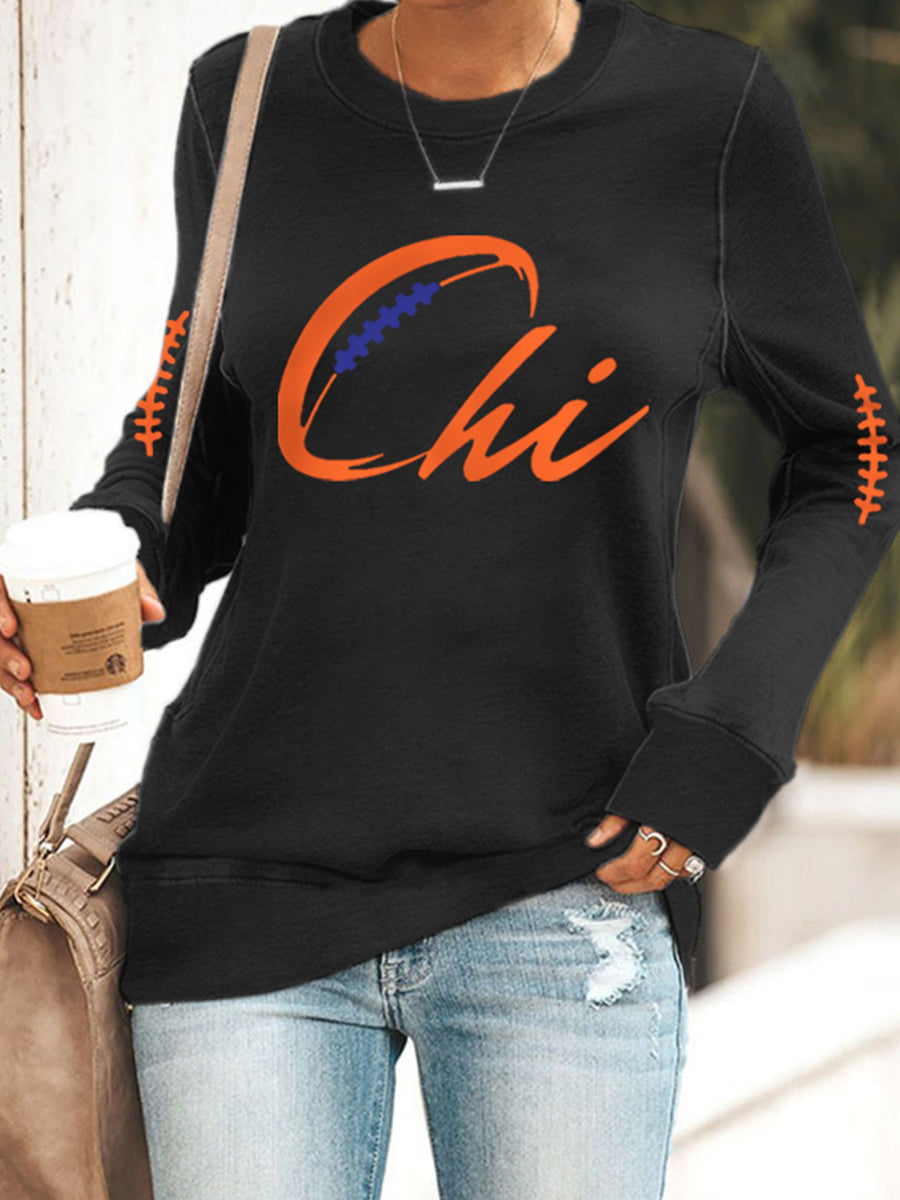 Women's Football Fans Lovers Gameday Casual Sweatshirt