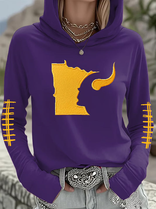 Women's Football Fans Lovers Gameday Casual Hoodie