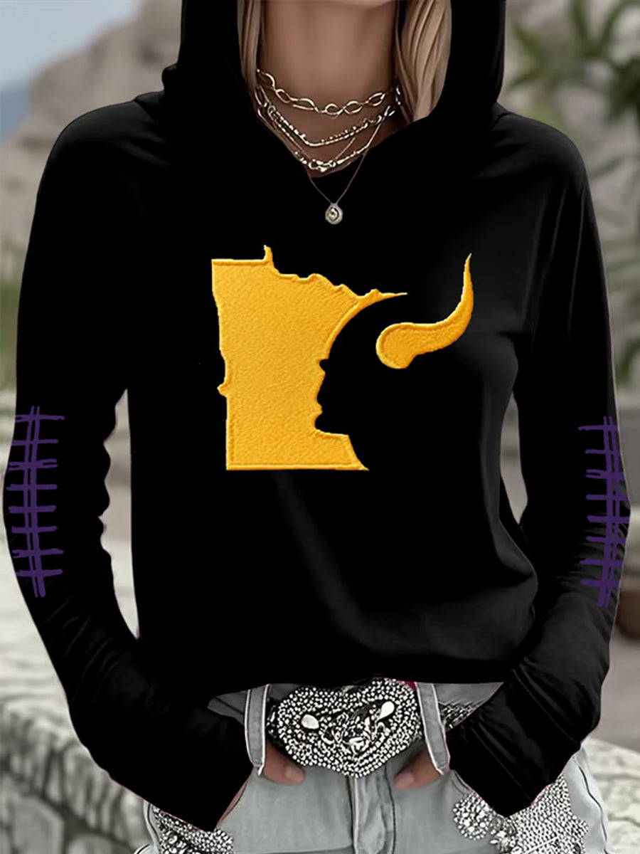 Women's Football Fans Lovers Gameday Casual Hoodie