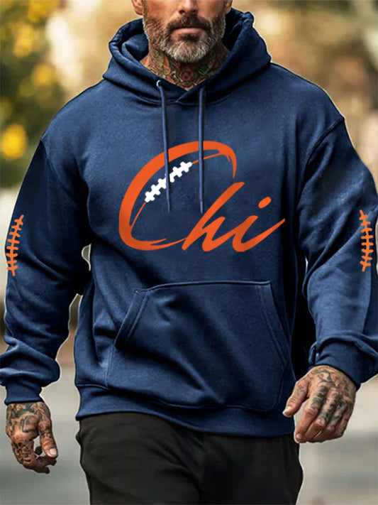 Men's Football Fans Lovers Gameday Casual Hoodie