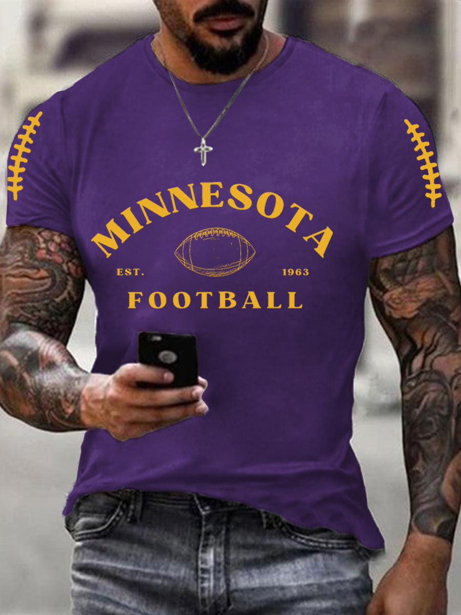 Men's Football Fans Lovers Gameday Casual Tee